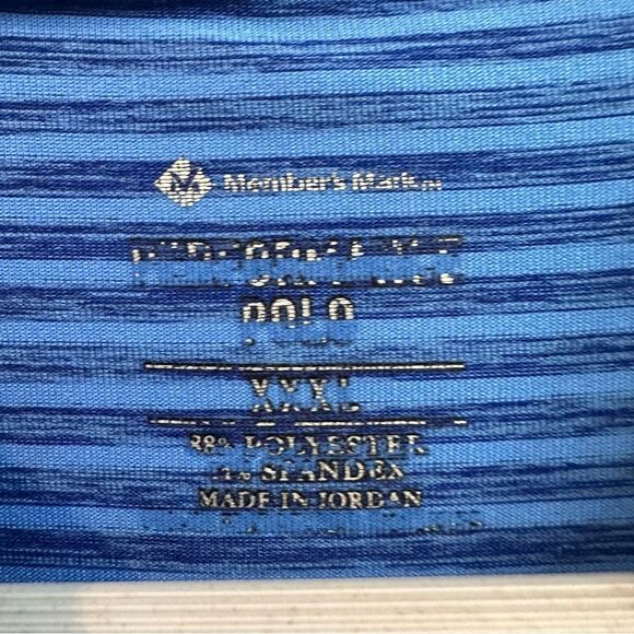 Member's Mark Men's Striped Performance Polo Shirt Blue Size XXX-Large - Picture 4 of 5